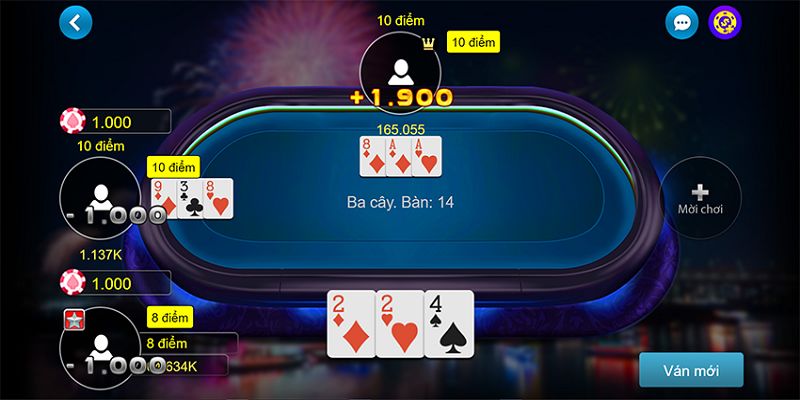Các phiên bản bài 3 cây dễ gặp nhất tại trang New88