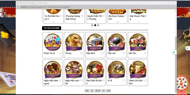 Phỏm là tựa game được nhiều lựa chọn tại game bài New88